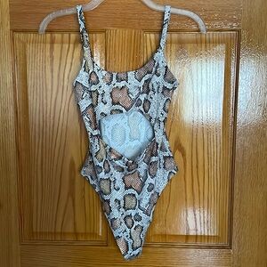 Snakeskin Cut out Bodysuit
